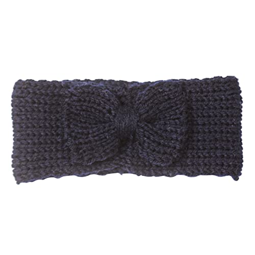 Kleinkind Baby Mädchen gestrickt solide Schleife Haarband Kopfbedeckung Stirnband Baby 12 Monate Geschenk (Navy, One Size) von SHUIYUE