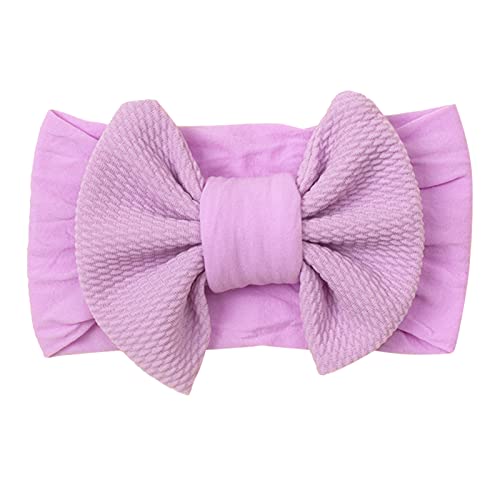 Kleinkind-Säuglings-Baby-Mädchen-Strecken-festes Bowknot-Haarband-Kopfbedeckungs-Stirnband Stirnband Neugeborene (Purple, One Size) von SHUIYUE