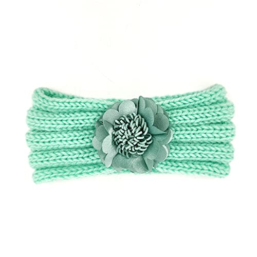 Kopfbedeckung gestrickt Blumen Kleinkind Stirnband Infant Hairband Stretch Solid Baby Mädchen Babypflege Haargummi Gelb (K, One Size) von SHUIYUE