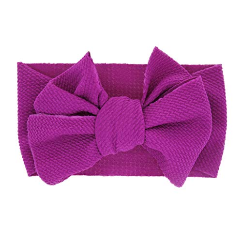 Kopfbekleidung Turban Headband Baby-Kind Mädchen Blumen Accessoires Kleinkind Babypflege Neugeborenen Geschenk Mädchen (Purple, One Size) von SHUIYUE