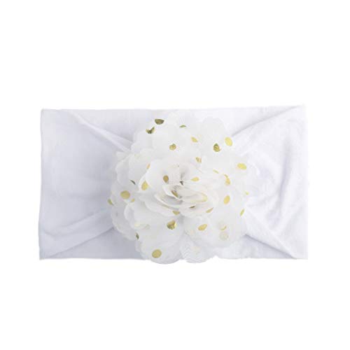 Mädchen Baby Kleinkind Prinzessin Blumen Stirnband Haarband Zubehör Kopfbedeckung Stirnband Elastisch (H, One Size) von SHUIYUE