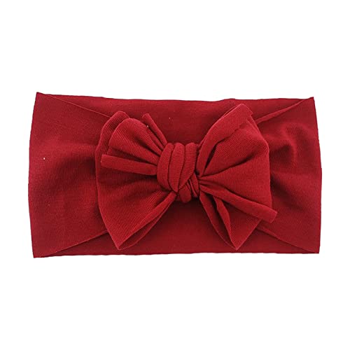 Mädchen Stirnband Kopfbedeckung Baby Einfarbig Kleinkind Kleinkind Haarband Bowknot Strick Babypflege Abstehende Ohren Baby (L, One Size) von SHUIYUE