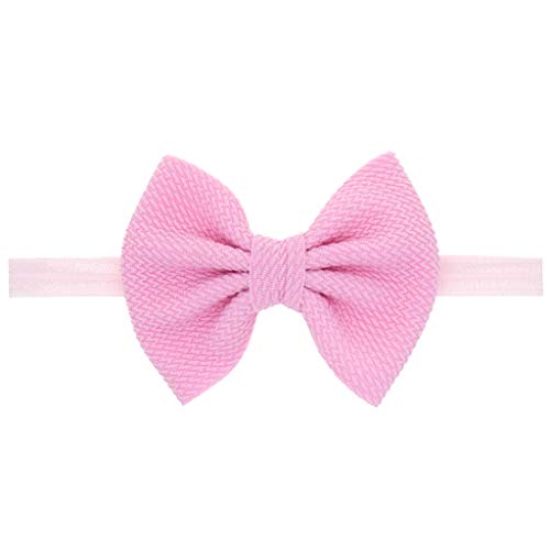 Neugeborenes Kleinkindes Baby Mädchen Bogenturban Headbear-Accessoires für Neugeborene Schleifen Haarband Baby (Pink, One Size) von SHUIYUE