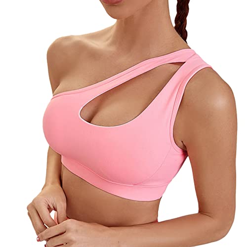 SHUIYUE Frauen Sexy One Shoulder Plus Size Übung Shake Proof Yoga BH Unterwäsche Schwarzes Kleid Spitze von SHUIYUE