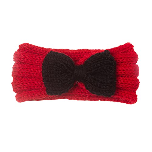 Stirnbänder Baby Mädchen Gestrickt Stirnband Haarband Schleife Haarband für Neugeborene Baby-Mädchen-Bögen Kopfbedeckung Elastische Haarbänder für Baby Mädchen (Red, One Size) von SHUIYUE