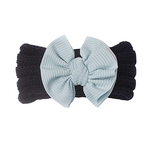 Stirnbänder Baby Mädchen Haarband Baby Schleife Gestrickt Haarband für Neugeborene Baby-Mädchen-Bögen Kopfbedeckung Elastische Haarbänder für Baby Mädchen (b-Navy, One Size) von SHUIYUE