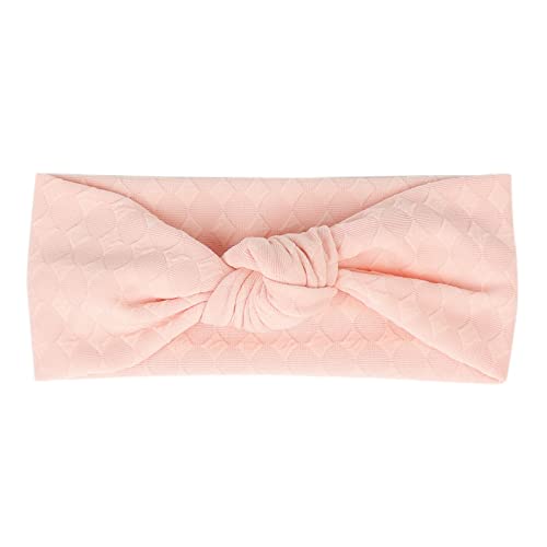 Stirnbänder Baby Mädchen Haarband Baby Schleife Haarband für Neugeborene Baby-Mädchen-Bögen Kopfbedeckung Elastische Haarbänder Stretch für Baby Mädchen (B-Light Pink, One Size) von SHUIYUE