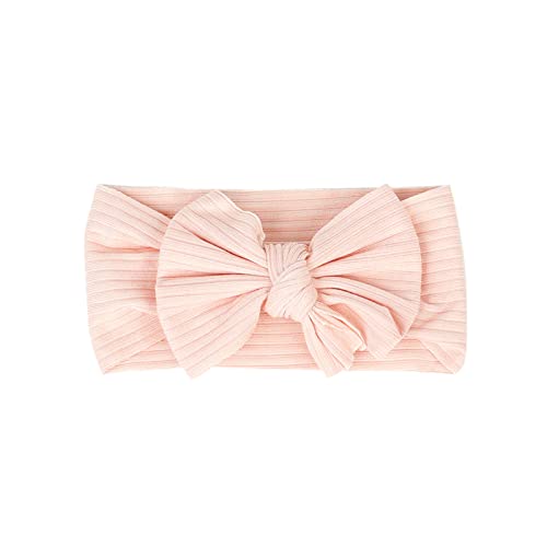 Stirnbänder Baby Mädchen Haarband Baby Schleife Haarband für Neugeborene Baby-Mädchen-Bögen Kopfbedeckung Elastische Haarbänder Stretch für Baby Mädchen (E-Light Pink, One Size) von SHUIYUE