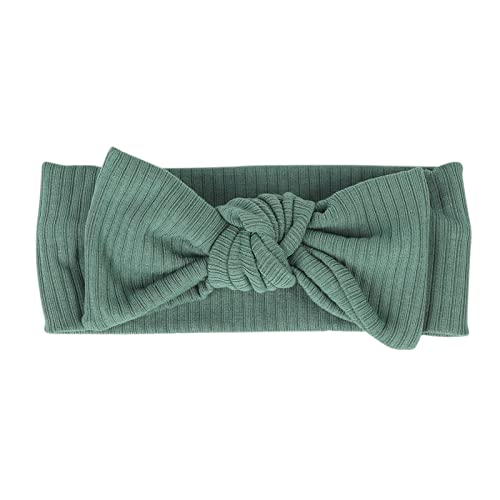 Stirnbänder Baby Mädchen Haarband Baby Schleife Haarband für Neugeborene Baby-Mädchen-Bögen Kopfbedeckung Elastische Haarbänder Stretch für Baby Mädchen (F-Green, One Size) von SHUIYUE