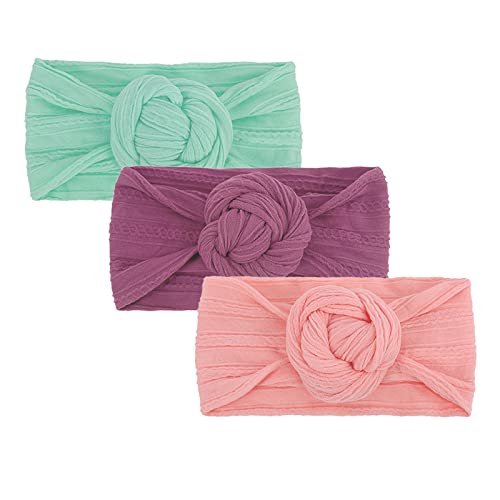 Stirnbänder Baby Mädchen Haarband Baby Schleife Weihnachtsstirnband Haarband für Neugeborene Baby-Mädchen-Bögen Kopfbedeckung Elastische Haarbänder Stirnband für Baby (Green (3 pack), One Size) von SHUIYUE