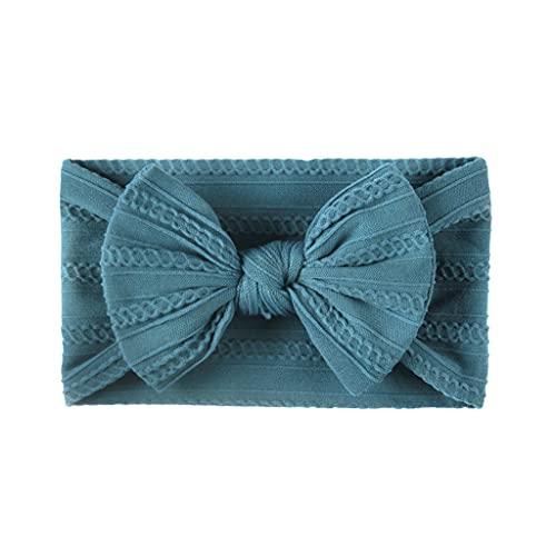 Stirnbänder Baby Mädchen Stirnband Haarband Schleife Haarband für Neugeborene Baby-Mädchen-Bögen Kopfbedeckung Elastische Haarbänder Geschenke (Dark Blue, One Size) von SHUIYUE