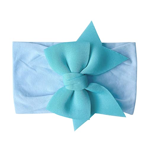 Stirnbänder Baby Mädchen Stirnband Haarband Schleife Haarband für Neugeborene Baby-Mädchen-Bögen Kopfbedeckung Elastische Haarbänder für Baby Mädchen (Blue, One Size) von SHUIYUE