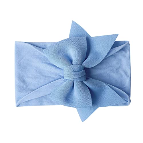 Stirnbänder Baby Mädchen Stirnband Haarband Schleife Haarband für Neugeborene Baby-Mädchen-Bögen Kopfbedeckung Elastische Haarbänder für Baby Mädchen (Blue#2, One Size) von SHUIYUE