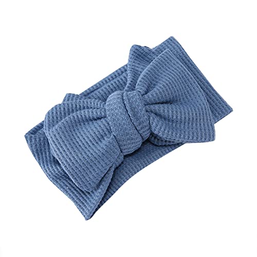 Stirnbänder Baby Mädchen Stirnband Haarband übergroße Schleife Haarband für Neugeborene Baby-Mädchen-Bögen Kopfbedeckung Elastische Haarbänder Prinzessin Bowknot (Blue, One Size) von SHUIYUE