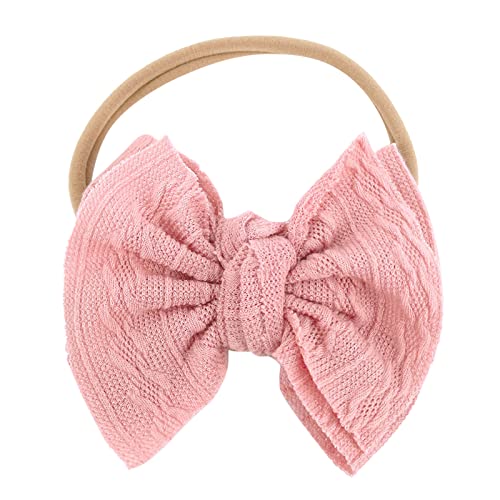 Stirnbänder Baby Mädchen Strecken Haarband Baby Schleife Haarband für Neugeborene Baby-Mädchen-Bögen Kopfbedeckung Elastische Haarbänder für Kleinkinder (Pink, One Size) von SHUIYUE