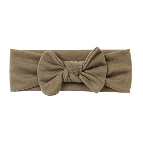 Stirnbänder Baby Mädchen Strecken Haarband Schleife Haarband für Neugeborene Baby-Mädchen-Bögen Kopfbedeckung Elastische Haarbänder für Kleinkinder (Army Green, One Size) von SHUIYUE