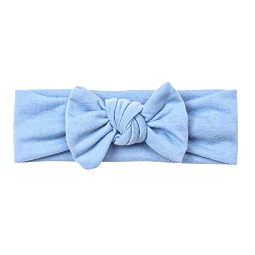 Stirnbänder Baby Mädchen Strecken Haarband Schleife Haarband für Neugeborene Baby-Mädchen-Bögen Kopfbedeckung Elastische Haarbänder für Kleinkinder (Blue, One Size) von SHUIYUE