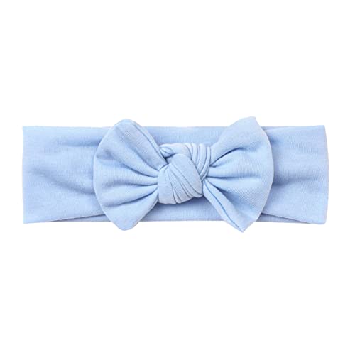 Stirnbänder Baby Mädchen Strecken Haarband Schleife Haarband für Neugeborene Baby-Mädchen-Bögen Kopfbedeckung Elastische Haarbänder für Kleinkinder (Light Blue, One Size) von SHUIYUE