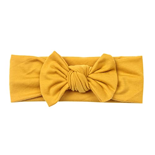 Stirnbänder Baby Mädchen Strecken Haarband Schleife Haarband für Neugeborene Baby-Mädchen-Bögen Kopfbedeckung Elastische Haarbänder für Kleinkinder (Yellow, One Size) von SHUIYUE