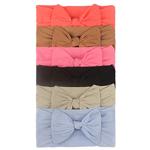 Turban Zubehör Kleinkindermädchen Baby Kopfbedeckung 6PCS Haare Haarreifenband Babypflege Haarband Baby Senfgelb (E, One Size) von SHUIYUE