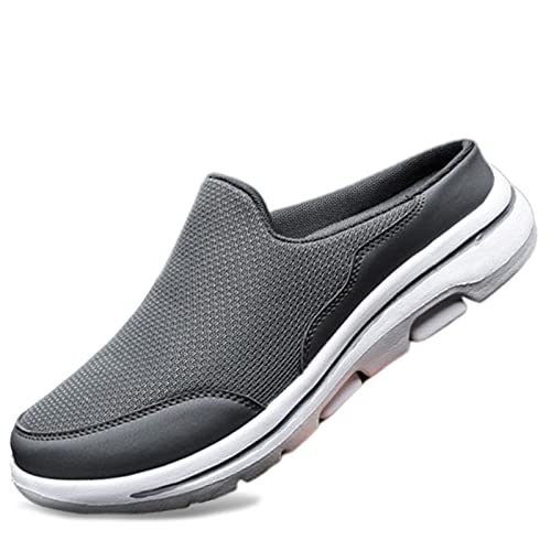 Herren-Hausschuhe, Outdoor-Pantoletten, Clog-Hausschuhe mit Netzoberfläche, atmungsaktive Slip-on-Schuhe, lässige Hausschuhe für Herren (Farbe : Dark gray, Size : 48) von SHULEI
