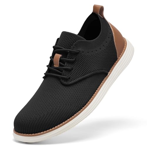 SHULOOK Atmungsaktive Sommerschuhe Herren Leichte Walkingschuhe Sommer Business Schuhe Casual Moderne Breeze Sneakers (Schwarz 42) von SHULOOK