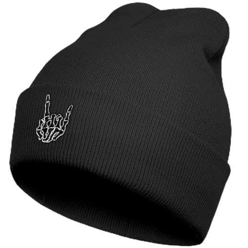 SHUNLCD Strickmütze mit Totenkopf-Motiv, für Damen und Herren, Weihnachten, cooles Emo-Gothic-Skelett-Geschenk, Schwarz, Einheitsgr��e SHUNLCD Strickmütze mit Totenkopf-Motiv, für Damen und Herren, Weihnachten, cooles Emo-Gothic-Skelett-Geschenk, Schwarz, Einheitsgr��e von SHUNLCD
