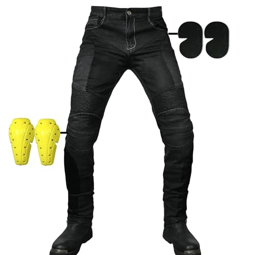 SHUOJIA Motorradjeans Für Männer Und Frauen, Motorradhosen Motorradjeans Sportliche Motorrad Hose Mit Protektoren Motorradhose (A2,M) von SHUOJIA