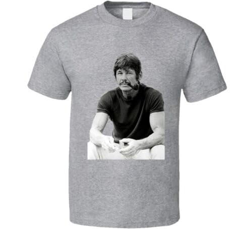 Charles Bronson Pipe Smoking T Shirt GreyMedium Charles Bronson Pipe Smoking T Shirt GreyMedium von SHUPMN