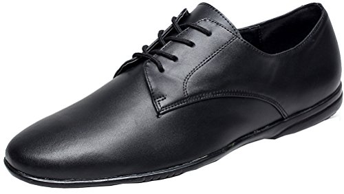 9018 Herren Professionelle Runde Zehen Schnürschuhe Tanzschuhe Ballsaal Latein Tango Salsa Party Hochzeit, Schwarz - Schwarz - Größe: 43 1/3 EU von SHUTUP.DANCE