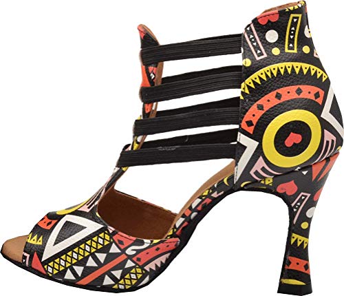 Damen Latein-Tanzschuhe Tango Cha-Cha Übung Salsa 4 elastische Ballsaal-Tanzschuhe Schwarz - A 38 EU, Schwarz A, 38 EU von SHUTUP.DANCE