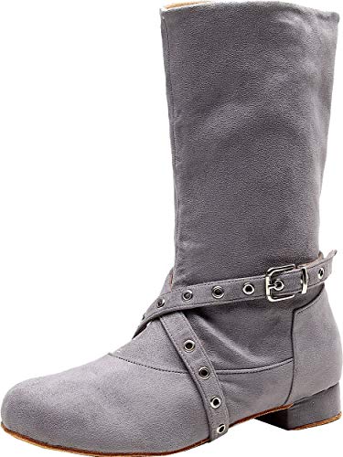 Damen Mid Calf Dance Latin Boots Taogo Cha-Cha Party Schuhe, grau, 36.5 EU von SHUTUP.DANCE