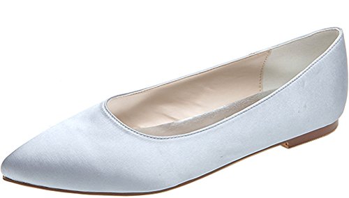 SHUTUP.DANCE Flache Damenschuhe, spitz zulaufender Zehenbereich, bequeme flache Schuhe mit spitzem Zehenbereich, Silber - silber - Größe: 36 EU von SHUTUP.DANCE