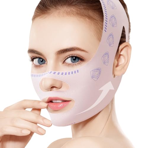 ThinFace straffendes Lifting-Klebeband, V-Linien-Lifting-Maske, Gesichtskonturierung, Schlaf-Anti-Falten-Band für Mädchen zum Tragen während des Schlafes, Schönheit und Gesichtspflege, 1 Stück (Rosa) von SHUXIA