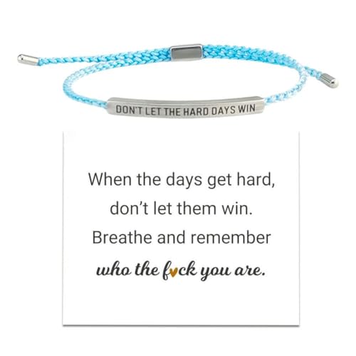 SHUZHENG Dont Let the Hard Days Win Armband, Stärke, Titanstahl, verstellbar, handgewebt, Stärke, Armbänder mit Karte für Familie und Freunde, Einheitsgröße, Silber, Achat SHUZHENG Dont Let the Hard Days Win Armband, Stärke, Titanstahl, verstellbar, handgewebt, Stärke, Armbänder mit Karte für Familie und Freunde, Einheitsgröße, Silber, Achat von SHUZHENG