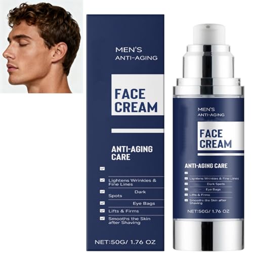 Anti-Aging-Gesichtscreme für Männer, beruhigend, feuchtigkeitsspendend mit Kollagen, Hyaluronsäure und Vitamin E, reduziert Falten, dunkle Flecken, Tränensäcke, strafft die Haut und spendet (1PCS) Anti-Aging-Gesichtscreme für Männer, beruhigend, feuchtigkeitsspendend mit Kollagen, Hyaluronsäure und Vitamin E, reduziert Falten, dunkle Flecken, Tränensäcke, strafft die Haut und spendet (1PCS) von SHWSH