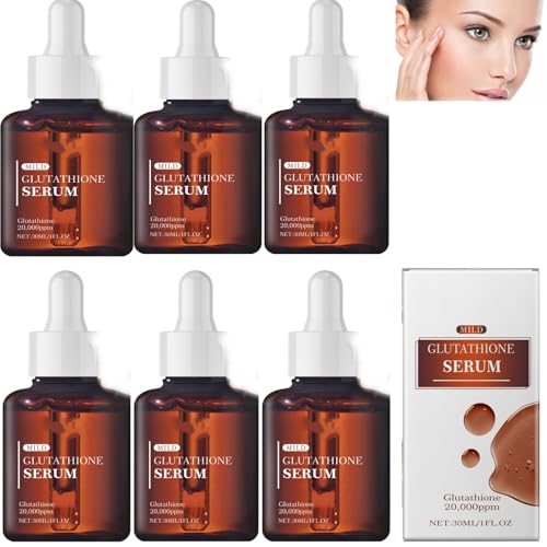 Glutathion-Serum, 20000ppm und Hyaluronsäure Gesicht und Körper Seren für Frauen dunkle Flecken Entfernung, feuchtigkeitsspendende, reduzieren feine Linien & Falten verbessern die Elastizität (6PCS) Glutathion-Serum, 20000ppm und Hyaluronsäure Gesicht und Körper Seren für Frauen dunkle Flecken Entfernung, feuchtigkeitsspendende, reduzieren feine Linien & Falten verbessern die Elastizität (6PCS) von SHWSH