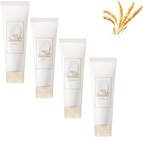 Rice Facial Cleanser, Sanftes Gesichtswaschmittel für Frauen und Männer, feuchtigkeitsspendend & beruhigend, Tiefenreinigung von Poren und Schmutz, Geeignet für empfindliches HautSanftes (4Stück) Rice Facial Cleanser, Sanftes Gesichtswaschmittel für Frauen und Männer, feuchtigkeitsspendend & beruhigend, Tiefenreinigung von Poren und Schmutz, Geeignet für empfindliches HautSanftes (4Stück) von SHWSH