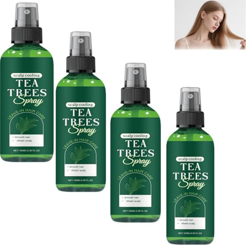 Teebaumöl-Spray für das Haar - Leave-In Conditioner mit Teebaumöl, Aloe Vera, Frizz Control, geschädigtes Haar, reduziert Spliss, stärkt Haar und Kopfhaut für Alle Haartypen (4PCS) von SHWSH
