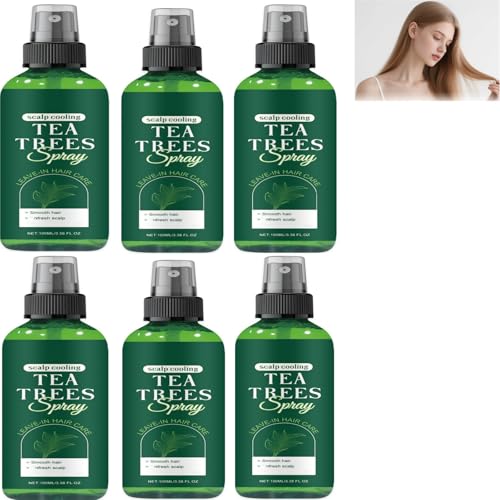 Teebaumöl-Spray für das Haar - Leave-In Conditioner mit Teebaumöl, Aloe Vera, Frizz Control, geschädigtes Haar, reduziert Spliss, stärkt Haar und Kopfhaut für Alle Haartypen (6PCS) von SHWSH