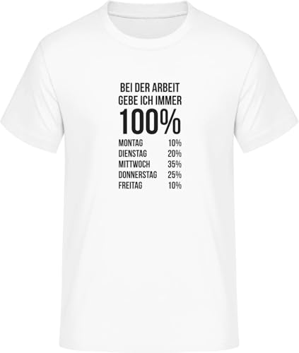 SHiRTCiTY. Bei der Arbeit gebe ich 100 Prozent Herren T-Shirt • Geschenke Männer • Größe: L von SHiRTCiTY.