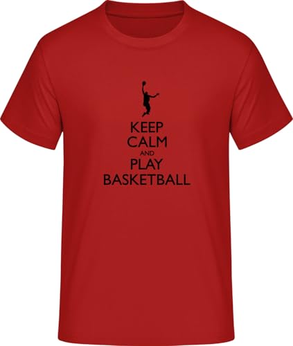 SHiRTCiTY. Herren T-Shirt mit Keep Calm and Play Basketball Aufdruck • Männer Shirt Bedruckt mit Spruch/Motiv • Größe: XL von SHiRTCiTY.