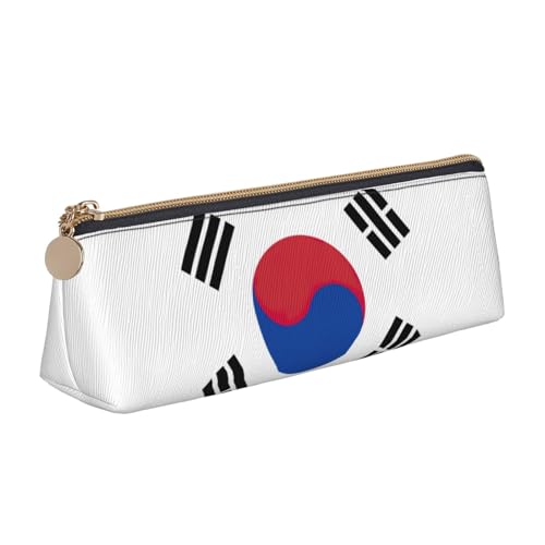 SHuWeiD Dreieckige Box mit Flagge der Republik Korea, multifunktionale Make-up-Tasche, für Büro, Reisen und tägliche Aufbewahrung von Schreibwaren, Weiß, One Size, Leichtgewichtig von SHuWeiD