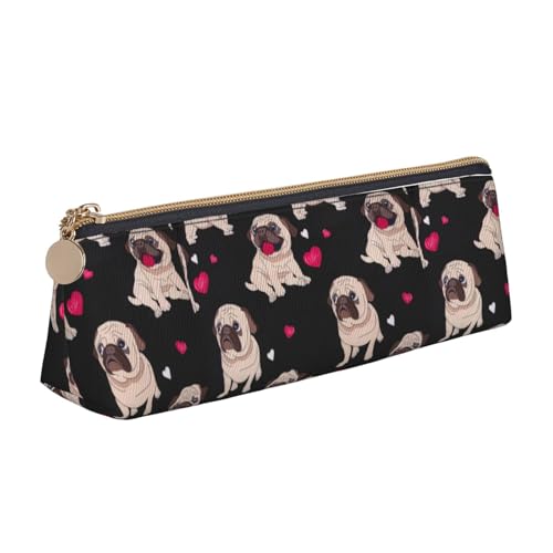 SHuWeiD Multifunktionale Make-up-Tasche mit niedlichem Mops-Aufdruck, für Büro, Reisen und tägliche Aufbewahrung von Schreibwaren, Weiß, One Size, Leichtgewichtig von SHuWeiD