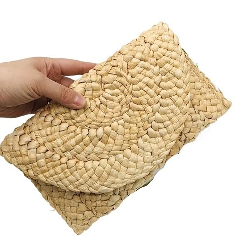 Strohtaschen Damen Damen Stroh Clutch Geldbörsen Umschlag Gewebte Brieftaschen Frauen Geld Telefon Münze Schlüsseltasche Geldbörsen Sommer Strand Taschen Kartenhalter Strohtasche (Color : 1) von SHuuL