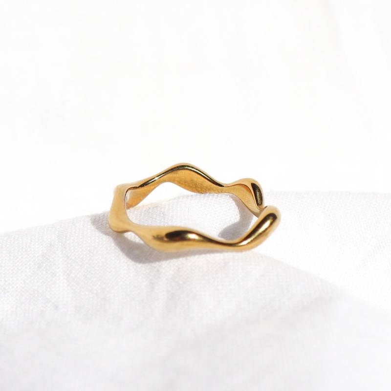 Wellen Ring, Wave Edelstahl Vergoldet, Stainless Steel, Wasserfester Ring Wellen Ring, Wave Edelstahl Vergoldet, Stainless Steel, Wasserfester Ring von SIANNAR