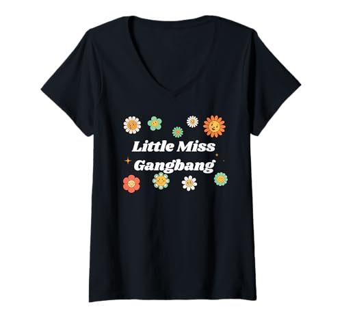 Damen Little Miss Gangbang - Gangbang Geschenke für Männer und Frauen T-Shirt mit V-Ausschnitt von SIB Gangbang Gifts - See Others