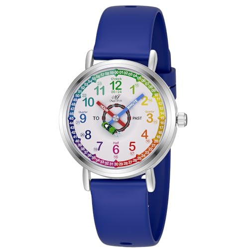 SIBOSUN Kinderuhr für Jungen analoge Uhr Kinderuhr für Kind 8-12 Tell Time Watch leicht zu lesen Lehre Uhr Zeit Lernen Studie Zeit Lehrer Uhr Kinder Geschenk Weihnachten blau von SIBOSUN