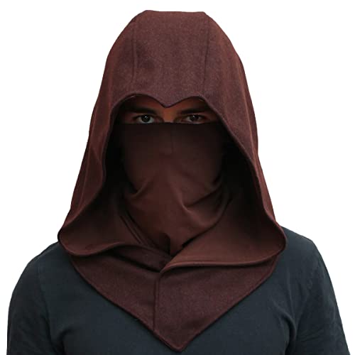 SIC HOODS Assassins Hood Face Mask Balaclava Adaptable Hoodie Casual Cosplay …, Kastanienbraun, Einheitsgre von SIC HOODS