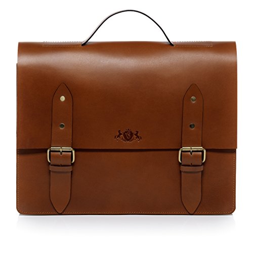 SID & VAIN große Aktentasche Fahrradtasche Kombi 2in1 echt Leder - 15.4 Zoll Laptop Umhängetasche Gepäckträger KlickFix Adapter Brighton XL - Gepäckträgertasche Schultergurt Herren Damen braun von SID & VAIN